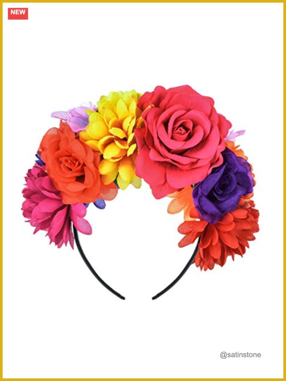 Handmade Polyester Flower Crown Headband for Halloween Festival